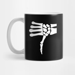 Thumbs Down Icon, Skeletal Mug